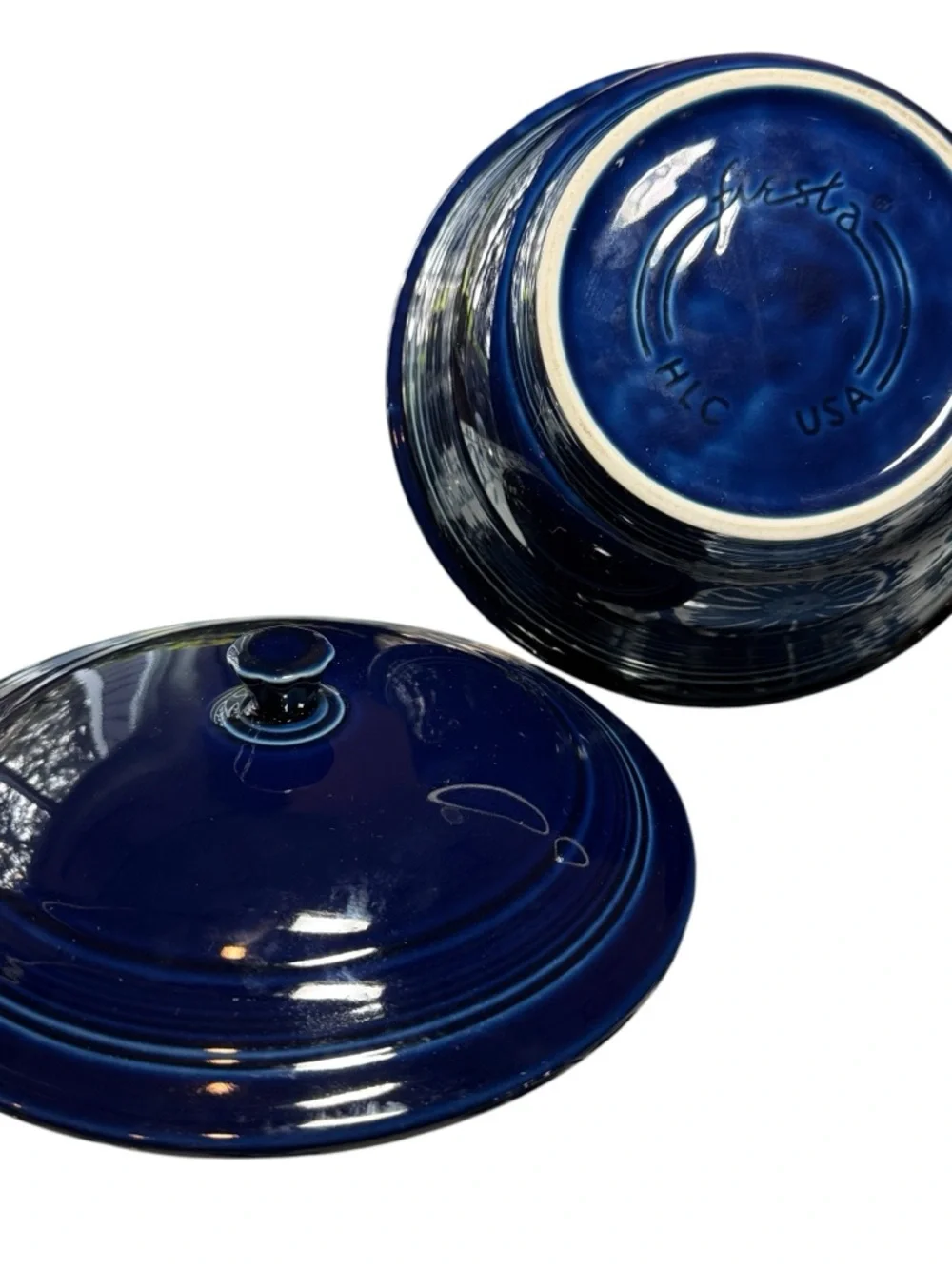 Cobalt Blue Lidded Ceramic Casserole Dish